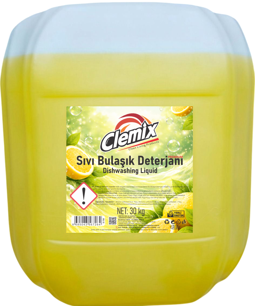 Clemix Sıvı Bulaşık Deterjanı Premium 30 kg