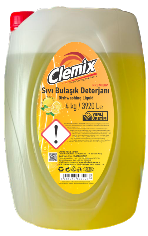 Clemix Sıvı Bulaşık Deterjanı Premium 4 kg